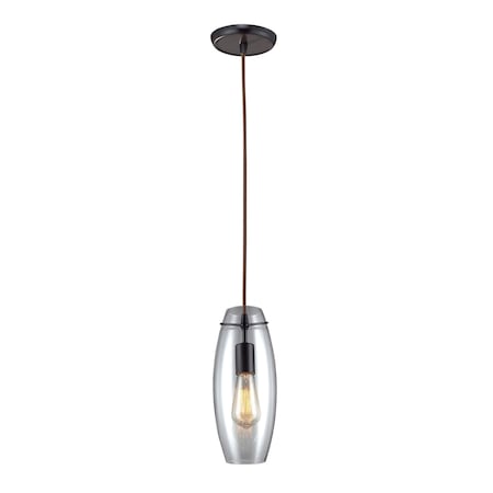 Menlow Park 1-Light Mini Pendant In Oiled Bronze With Smoked Glass